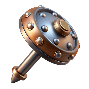 stunning classic Steampunk rivet with a rounded head and a metallic shaft 4K png
