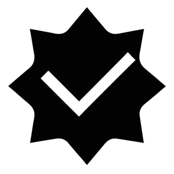 A check mark in a star shape vector