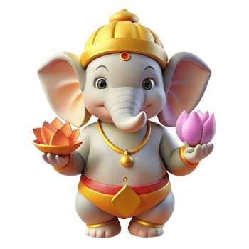 impressive contemporary A wise Ganesha, elephant-headed god, holding a lotus flower, serene lighting, Hindu mythology style 4K png