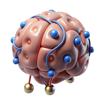 beautiful traditional Cybernetic brain implant, glowing nodes, intricate wiring genuine png