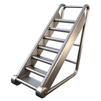 serene contemporary Fire escape ladder, metal, authentic png