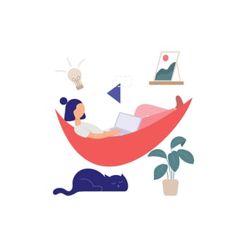 Cozy and Focused Flat Illustration vector