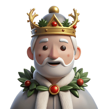 extraordinary rustic Holly King, winter deity, crowned with holly, premium png
