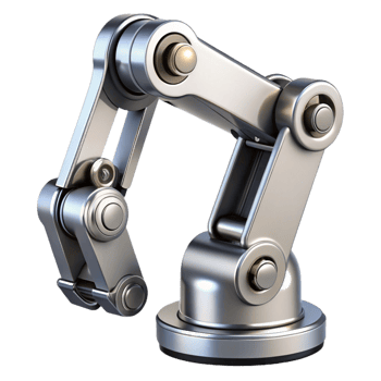 dramatic rustic Advanced robotic arm, chrome finish, multiple joints original png