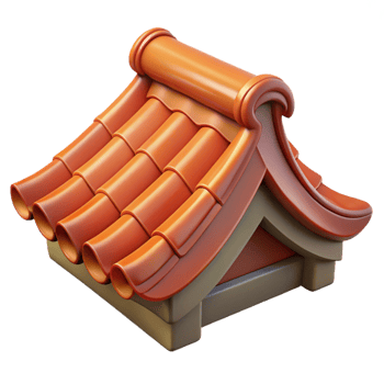 dramatic contemporary Traditional Chinese roof tile, glazed ceramic, original png