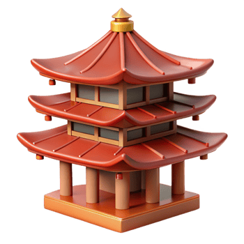 vibrant creative Traditional Japanese pagoda roof, layered, authentic png