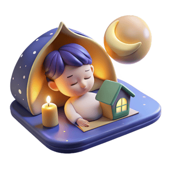 wonderful rustic A protective household spirit, radiating a warm glow, floating above a sleeping child, lit by soft moonlight, in a children's book illustration style original png