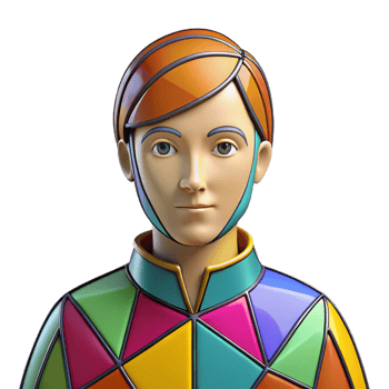 vibrant artistic Portrait of a person with a stained glass effect, vibrant colors, outlined sections, stained glass art style premium png
