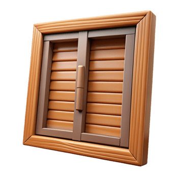 extraordinary artistic Colonial window shutter, wooden, detailed png