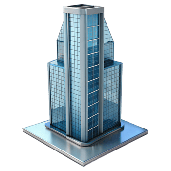 magnificent traditional Modern skyscraper, glass and steel, original png