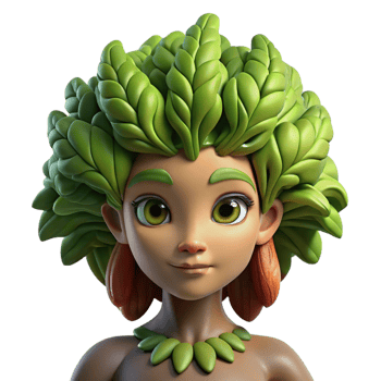 magnificent classic A beautiful dryad with bark-like skin and leafy hair, emerging from a giant oak tree, illuminated by dappled sunlight, in a detailed, naturalistic style premium png