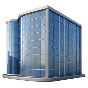 vibrant classic Modern office building curtain wall panel premium png