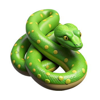 elegant creative A slithering green tree python high resolution png