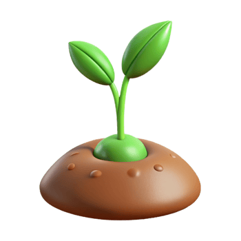 extraordinary modern A sprouting seedling pushing through the soil, delicate green leaves, soft earth tones, macro photography high resolution png
