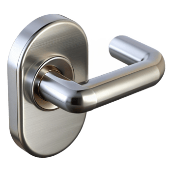 beautiful minimalist Modern door handle, brushed steel authentic png