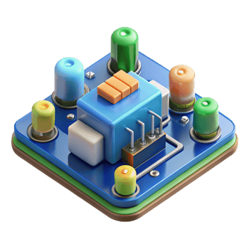 vibrant traditional Circuit board with electronic components professional png