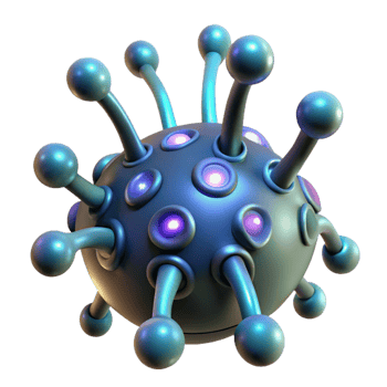 dramatic rustic Alien spore with bioluminescent filaments 4K png