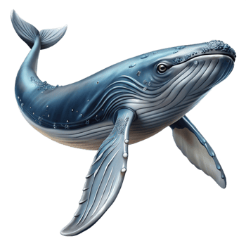 impressive creative A majestic humpback whale breaching the ocean surface, dramatic lighting, realistic painting style detailed png