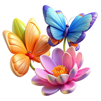 extraordinary artistic A group of butterflies fluttering around a flower, vibrant colors, soft focus, photography style professional png