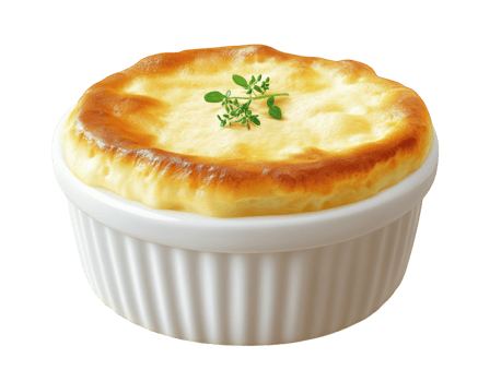 A white dish with cheese and herbs png