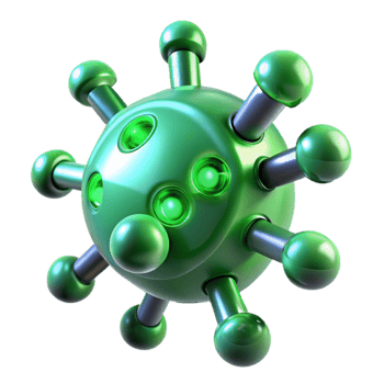 vibrant vintage Medical nanobots, microscopic, glowing green professional png