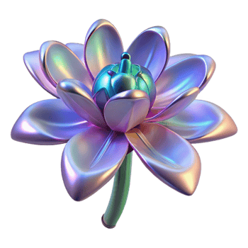 stunning abstract Bioengineered alien flower with iridescent petals original png