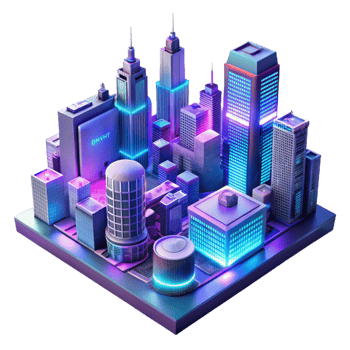 beautiful vintage A futuristic cityscape at night, illuminated by holographic advertisements and flying vehicles. Synthwave style, vibrant lighting authentic png