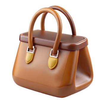 beautiful contemporary Leather handbag, brown, tote style, 4K png