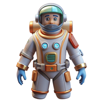 impressive vintage Futuristic spacesuit with advanced life support systems high quality png