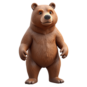 stunning modern A grizzly bear standing on hind legs authentic png