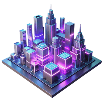 serene rustic A futuristic cityscape built on interconnected circuit boards, neon lights reflecting on polished metal surfaces, synthwave style original png