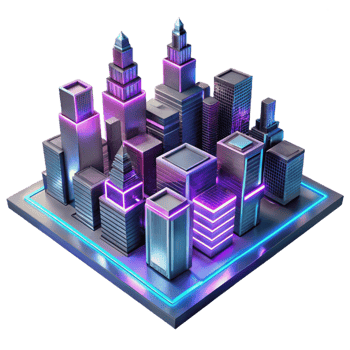 extraordinary traditional A futuristic cityscape built on interconnected circuit boards, neon lights reflecting on polished metal surfaces, synthwave style professional png