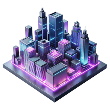 dramatic rustic A futuristic cityscape built on interconnected circuit boards, neon lights reflecting on polished metal surfaces, synthwave style professional png