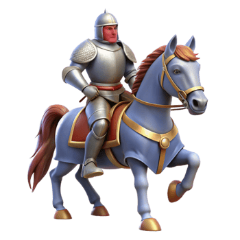 beautiful modern A lone knight in shining armor, riding a valiant steed, through a misty forest, lit by shafts of sunlight. Pre-Raphaelite style detailed png