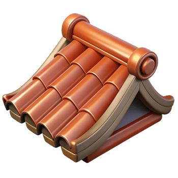 serene abstract Traditional Chinese roof tile, glazed ceramic, genuine png