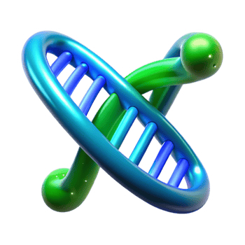 extraordinary rustic A DNA strand transforming into digital data, glowing blue and green, scientific illustration style detailed png