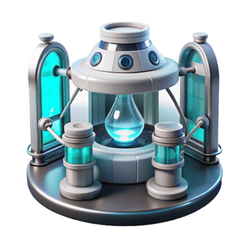 wonderful abstract A futuristic laboratory filled with advanced technology, sterile white light, scientific illustration style genuine png