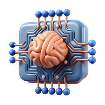 dramatic rustic Artificial intelligence circuit board brain design professional png