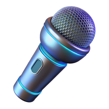 serene modern A futuristic microphone with glowing mesh, sleek design, chrome finish genuine png