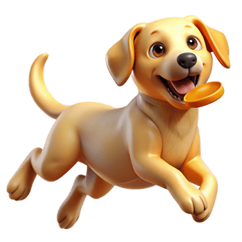 extraordinary rustic A playful golden retriever puppy leaping through the air, catching a frisbee, golden hour lighting, whimsical style, premium png
