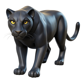 impressive creative A sleek black panther prowling through the darkness, low-key lighting, dramatic style, detailed png