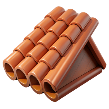 magnificent traditional Roof tiles, clay, terracotta, exclusive png