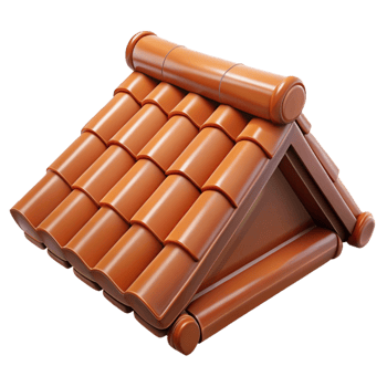 serene artistic Traditional Chinese roof tile, glazed ceramic, 4K png