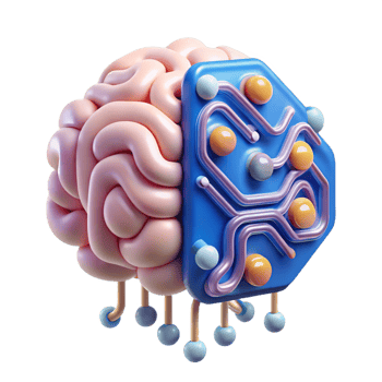 elegant minimalist Artificial intelligence circuit board brain design genuine png