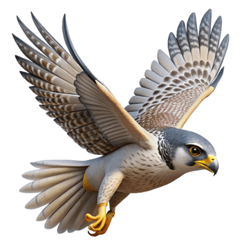 vibrant abstract A soaring falcon diving towards its prey, aerial view, dramatic lighting, dynamic style, authentic png