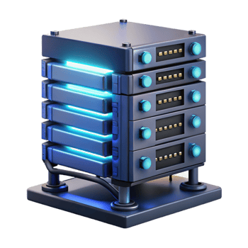 serene rustic A server rack with glowing LEDs and intricate cabling, dark and moody lighting, industrial style authentic png