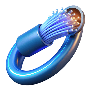 stunning traditional Fiber optic cable glowing blue genuine png
