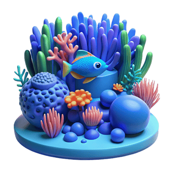 magnificent vintage elegant traditional A Vibrant Coral Reef Teeming with Fish Un exclusive premium png