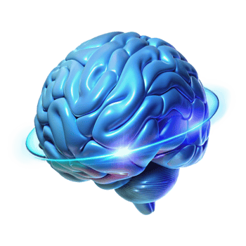 extraordinary creative A holographic projection of a human brain rotating in space, wireframe rendering, cool blue lighting 4K png