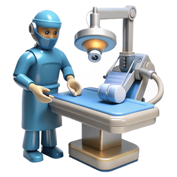 magnificent creative A robotic surgeon performing a delicate operation, sterile environment, bright surgical lighting high resolution png